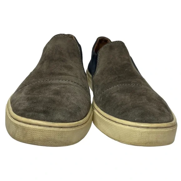 Frye ‘Gemma’ Suede Cap Toe Slip On Loafers in Charcoal Gray & Navy Blue Size 7.5 - Picture 8 of 11